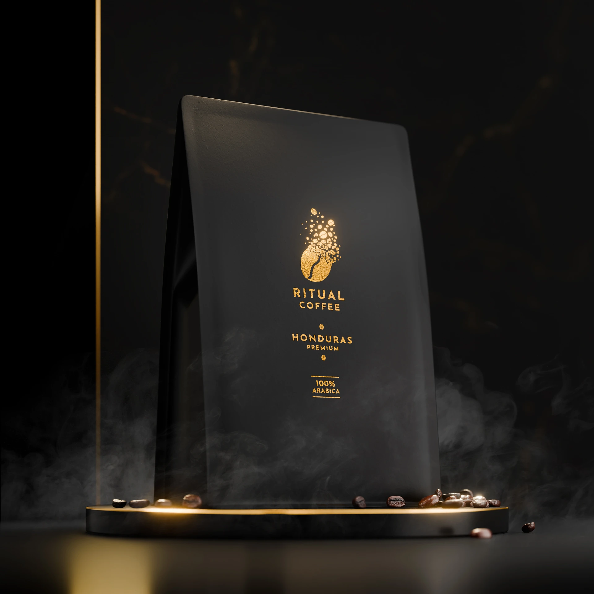 Ritual Coffee Honduras 250g — fotorealistyczna wizualizacja 3D opakowania kawy Ritual Coffee